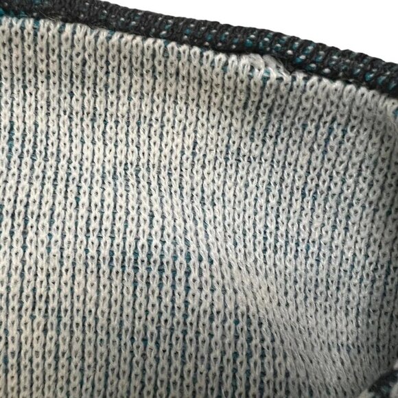 Vintage Justin Allen Size M Pull Over Bold Aztec Southwestern‎ Grey Teal Sweater - Picture 4 of 8